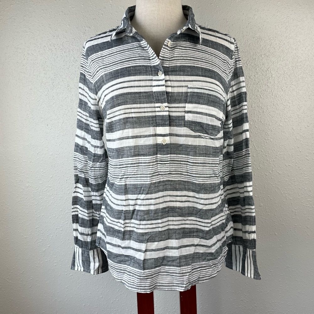 Merona Half Button Down Shirt Size M EUC